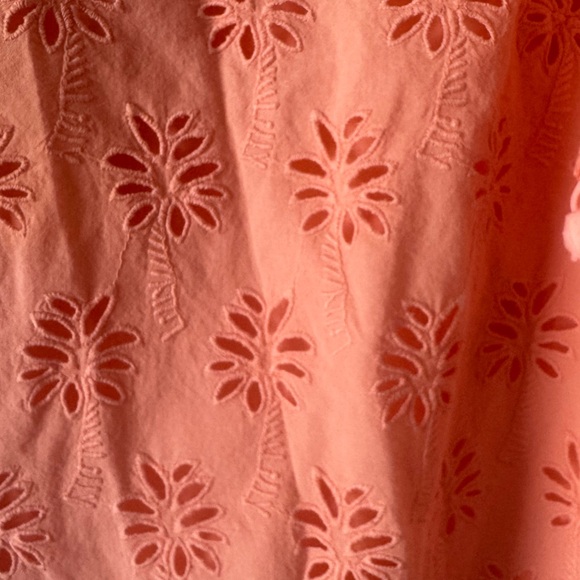 LILLY PULITZER Orange Eyelet “Astara” Ruffle Pom Pom Sleeve Blouse - Picture 8 of 10